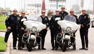 Sugar Land Police officers at the start of the 2015 Law Enforcement Memorial Ride: Daryl Stroud, Mike Gamble, Mathew Barton, Scott Youngblood, Charles Krachala, Michael Weatherly and Heath Norris.  Photo by Guyton Photography.